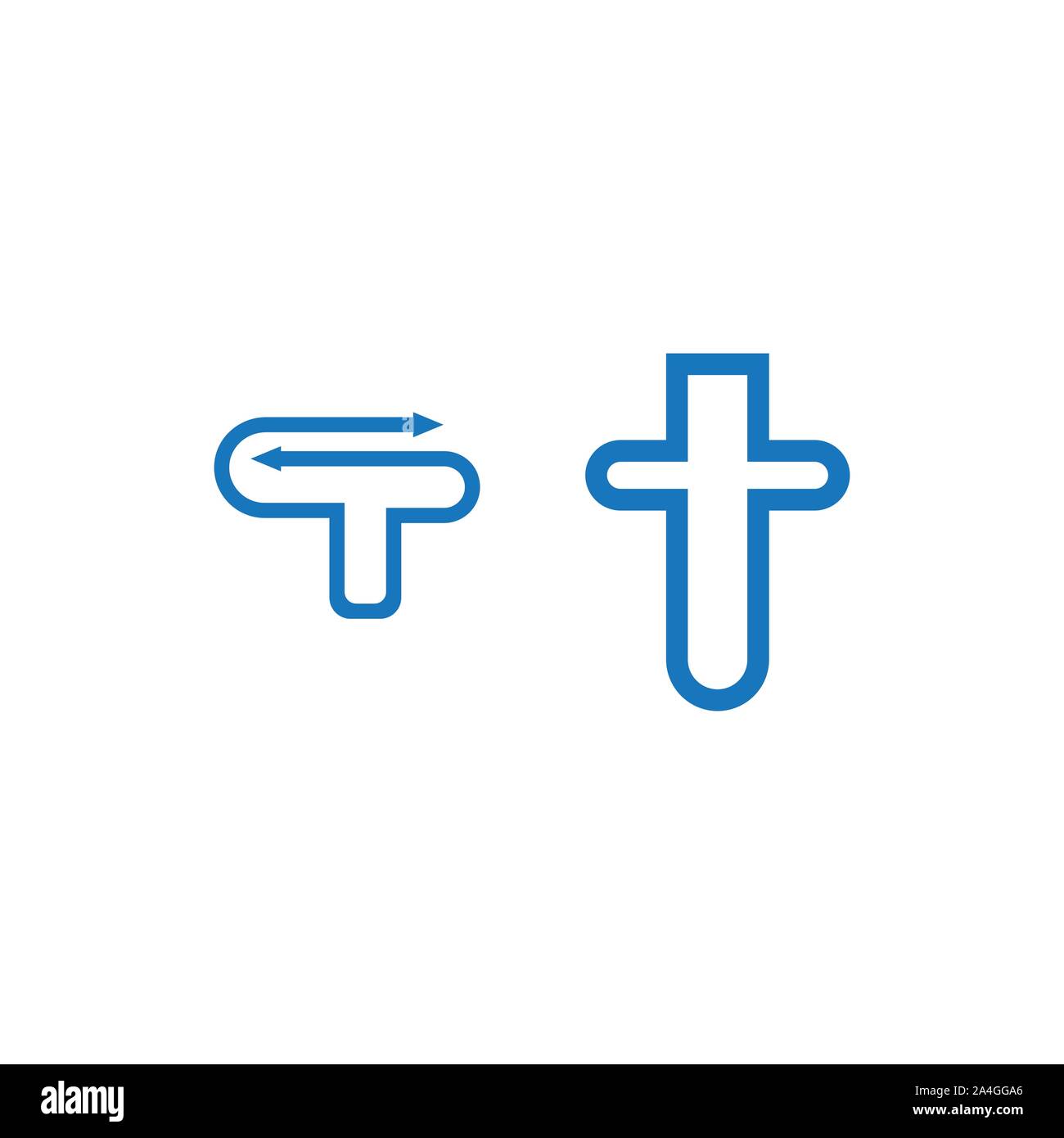 Letter T logo icon design template elements, elegant and simple - Vector Stock Vector