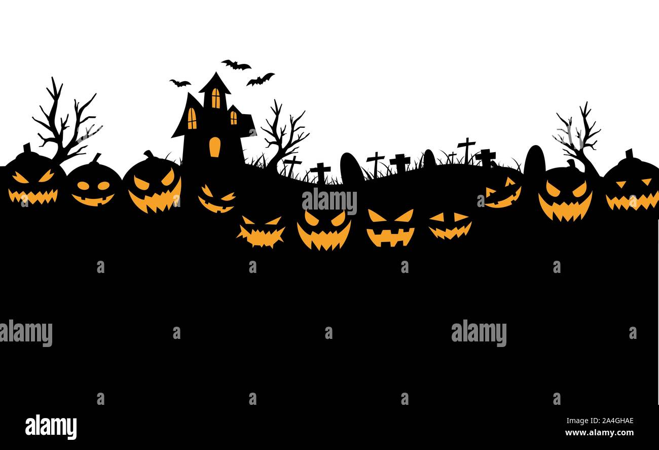 Halloween Party Background with Pumpkins Stock Vector Image & Art - Alamy