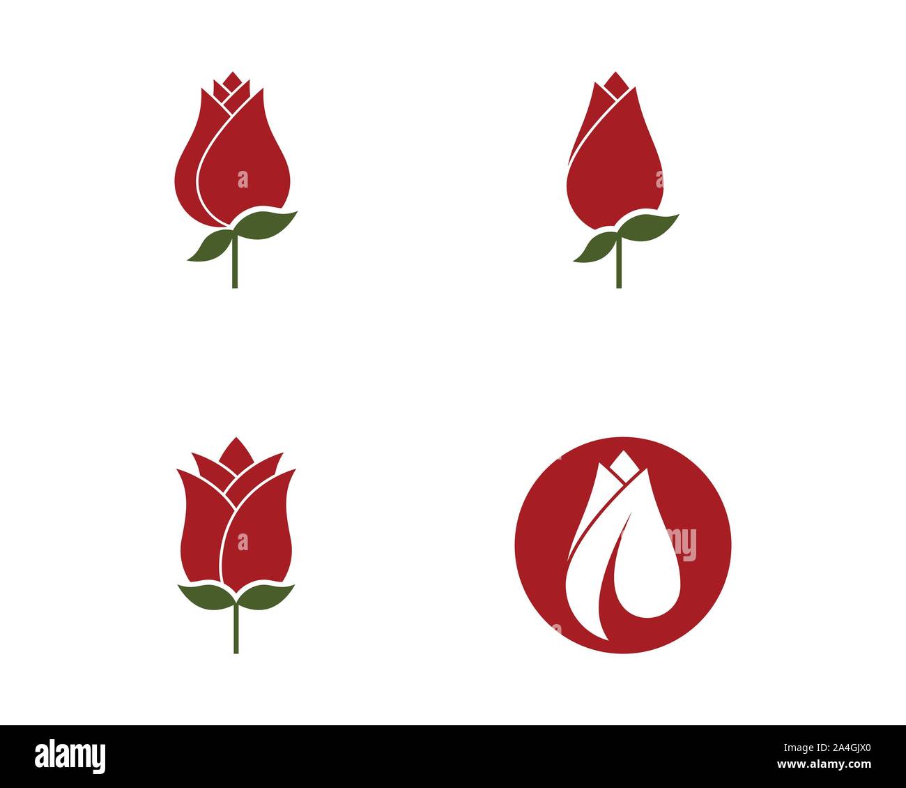 Rose flower Logo Template vector icon illustration Stock Vector Image ...