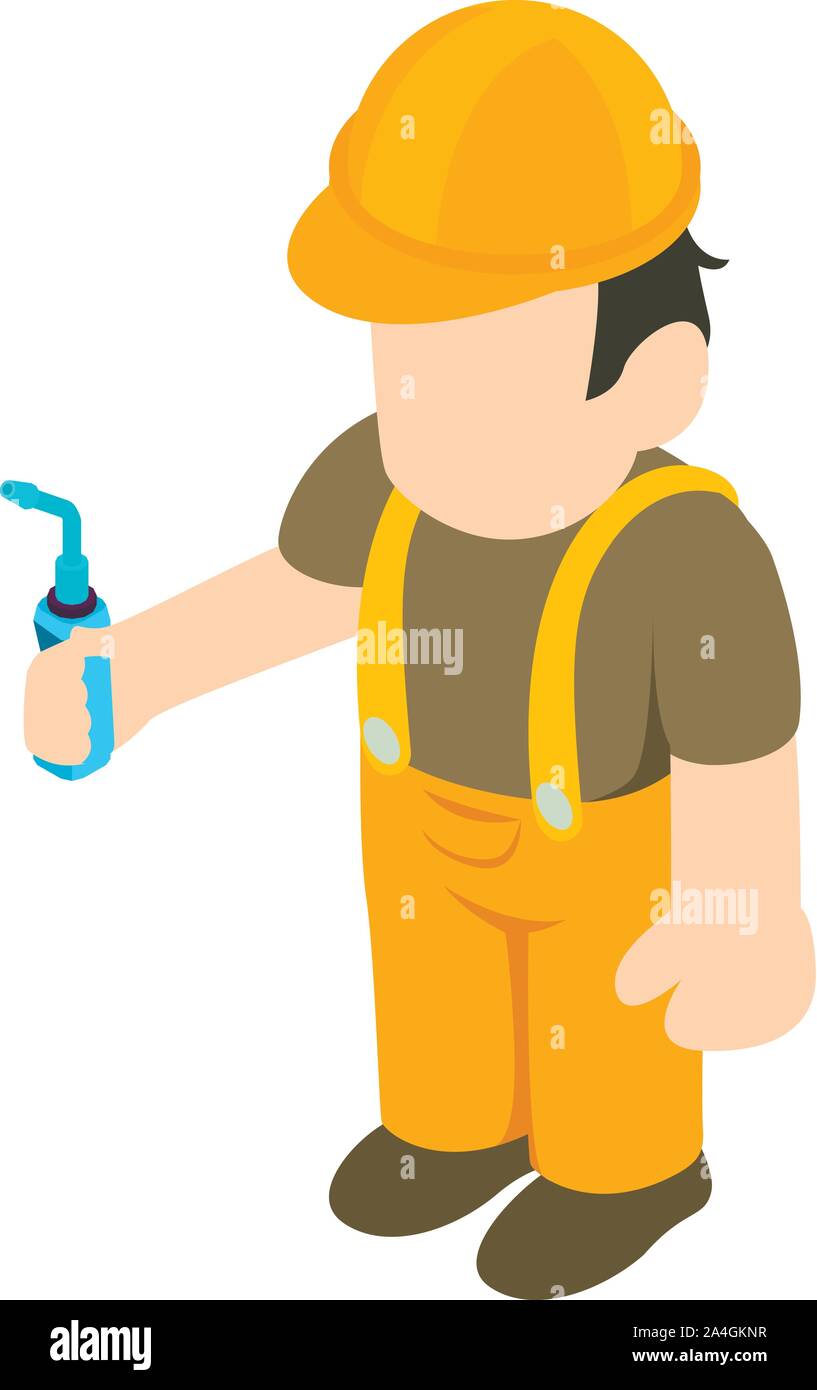 Installation specialist icon, isometric style Stock Vector