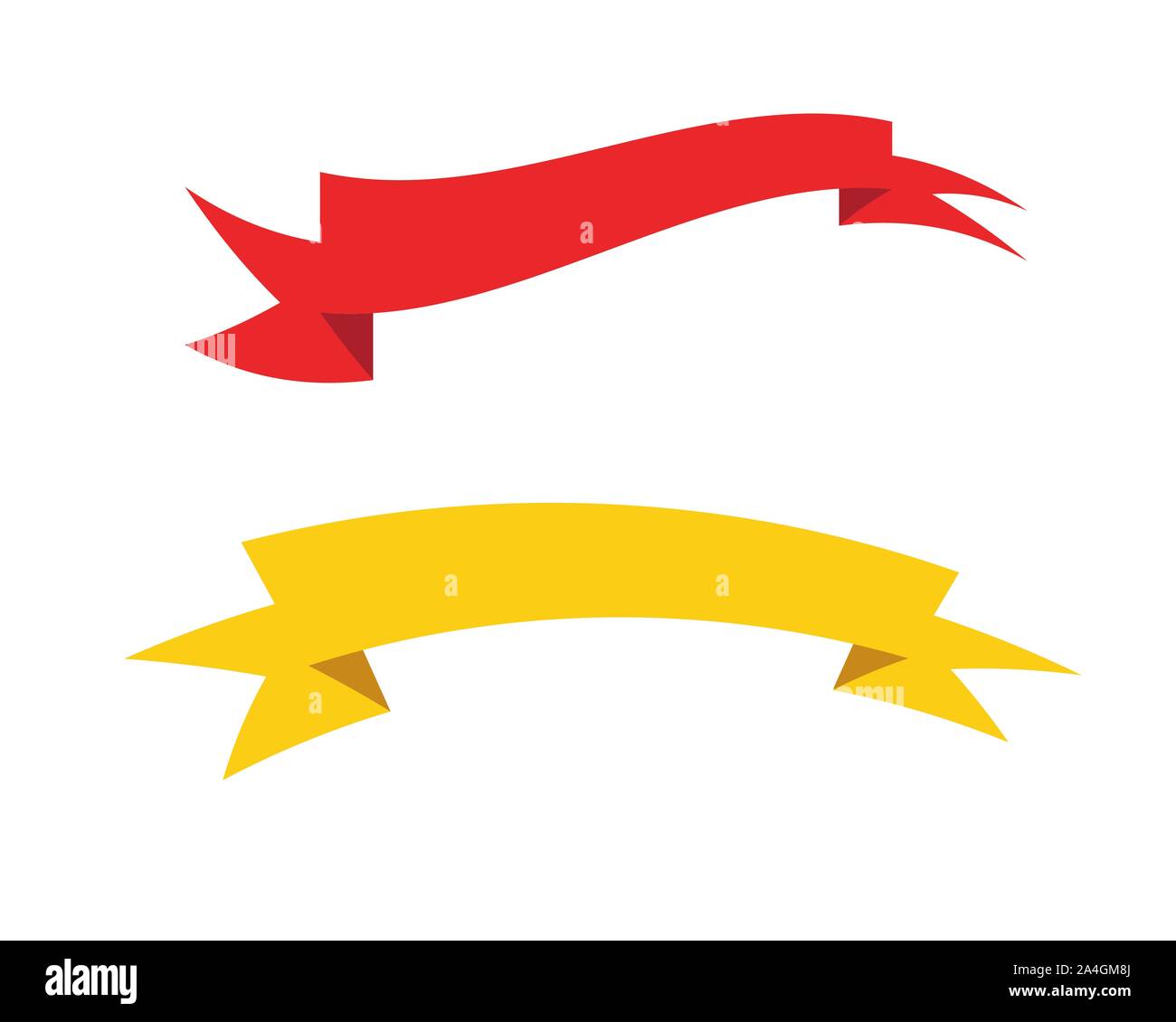 Flat vector ribbons banners flat isolated on white background Stock ...