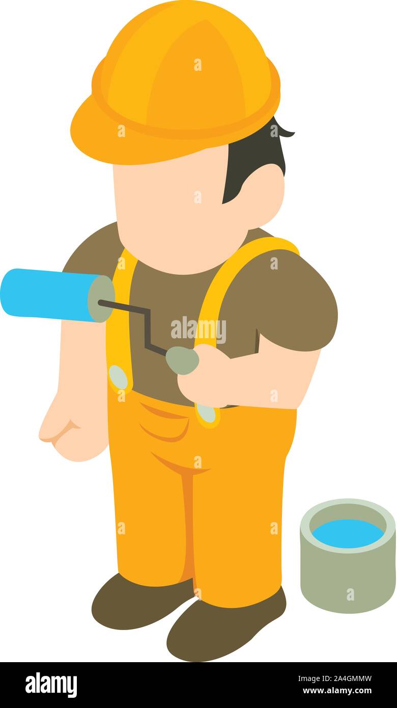 Painter icon, isometric style Stock Vector