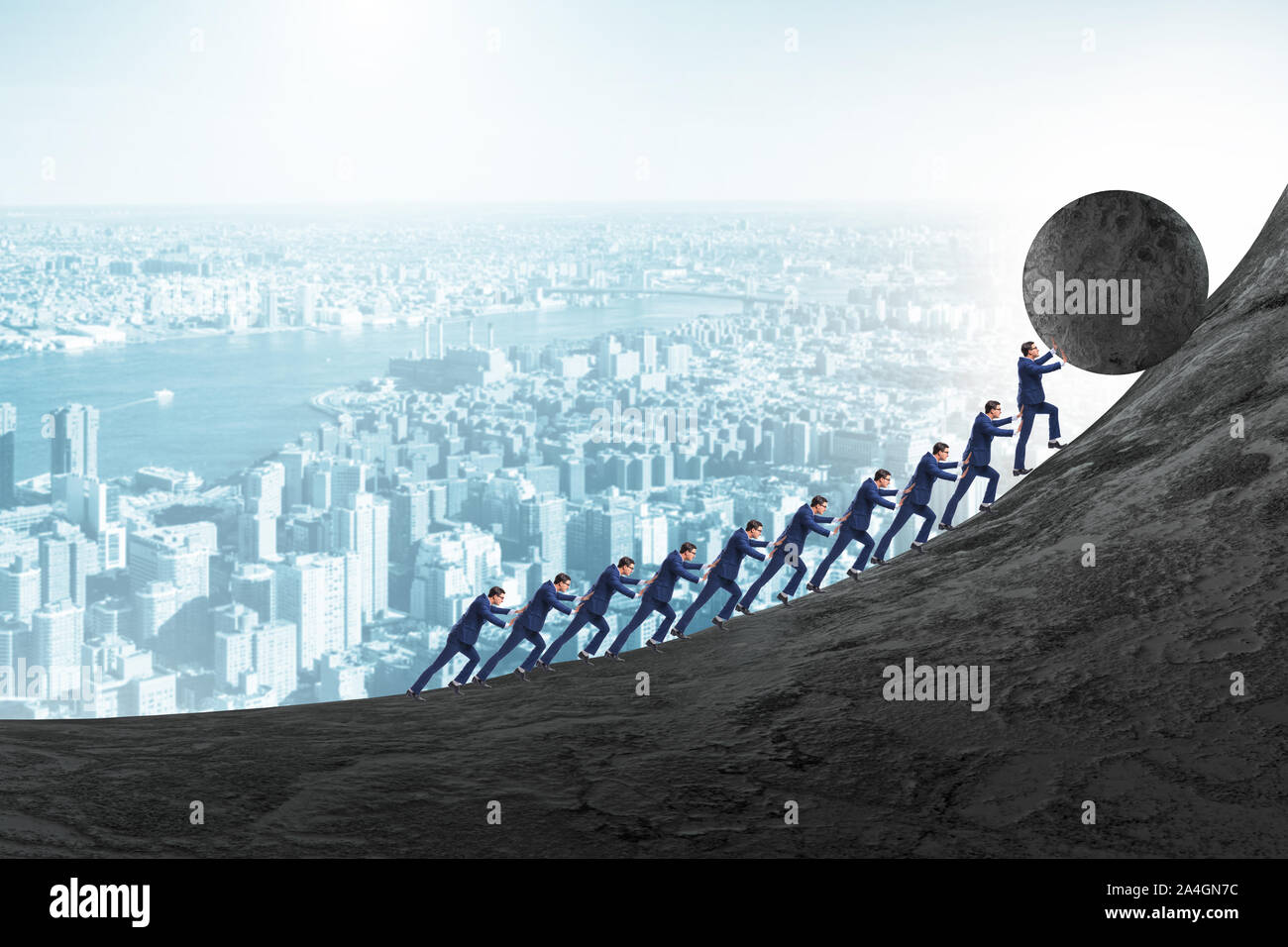 Pushing rock up hill hires stock photography and images Alamy