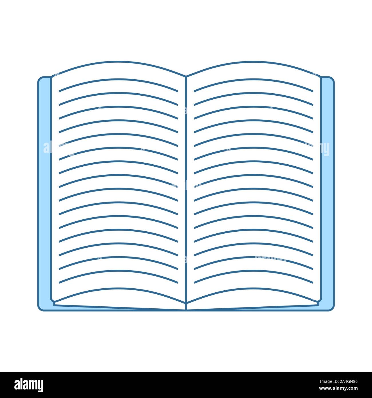 Open Book Icon. Thin Line With Blue Fill Design. Vector Illustration. Stock Vector