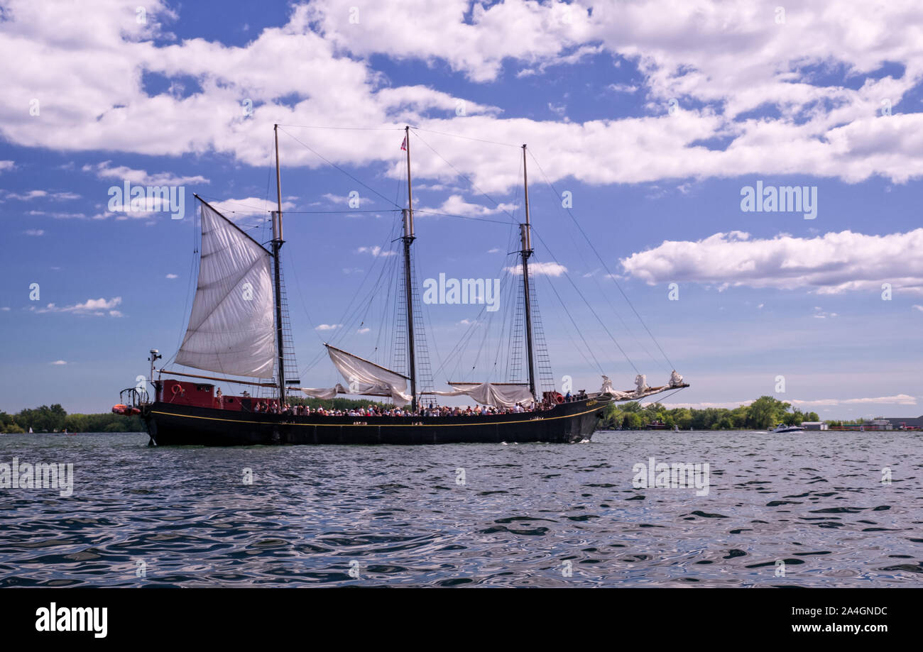 Toronto, Ontario, Canada 2019 06 30 Kajama tall ship in the waters
