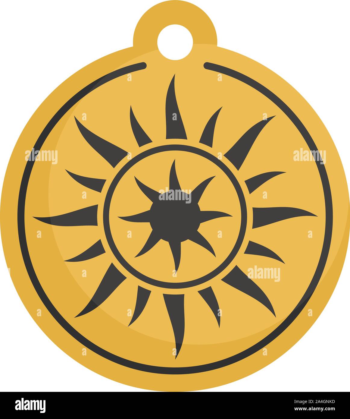 Magic sun medallion icon. Flat illustration of magic sun medallion vector icon for web design Stock Vector