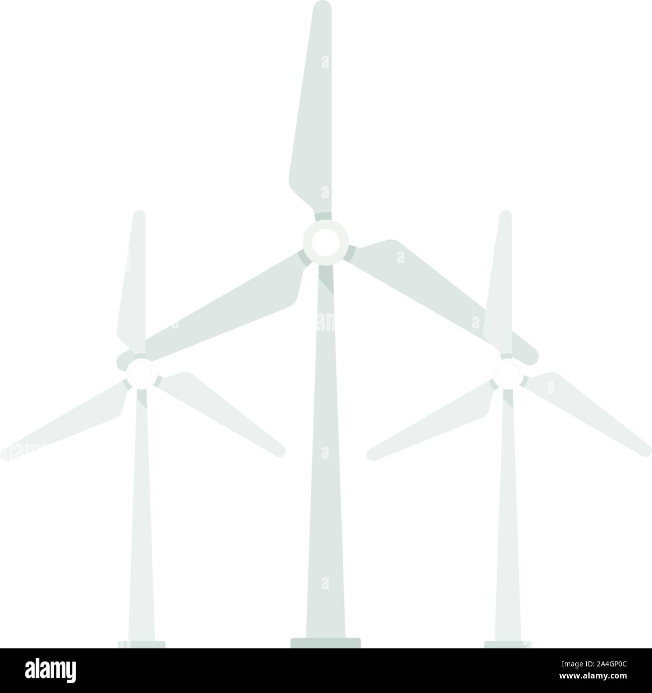 Wind turbine eco station icon. Flat illustration of wind turbine eco station vector icon for web design Stock Vector