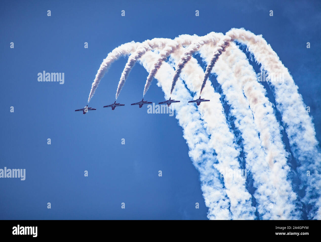 Royal Canadian Air Force Snowbirds demonstrating at Great Pacific Airshow in Huntington Beach, CA 10.6.19 Stock Photo
