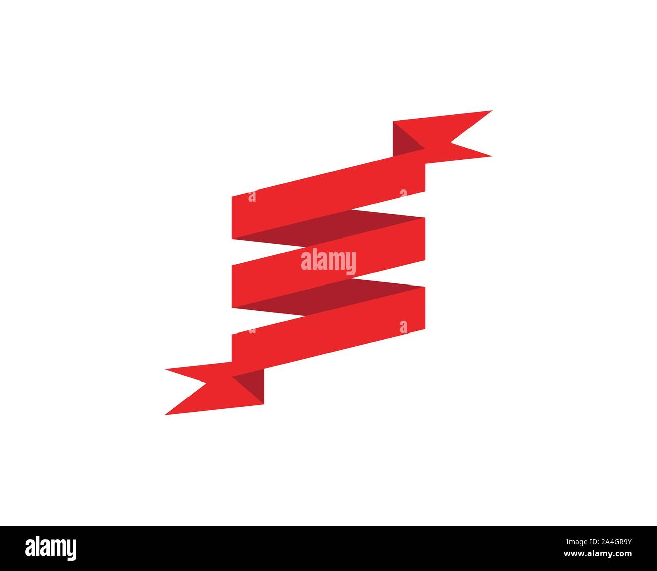 Flat vector ribbons banners flat isolated on white background Stock ...
