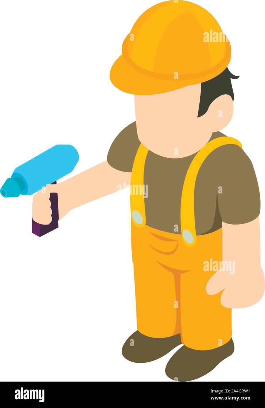Handyman icon, isometric style Stock Vector