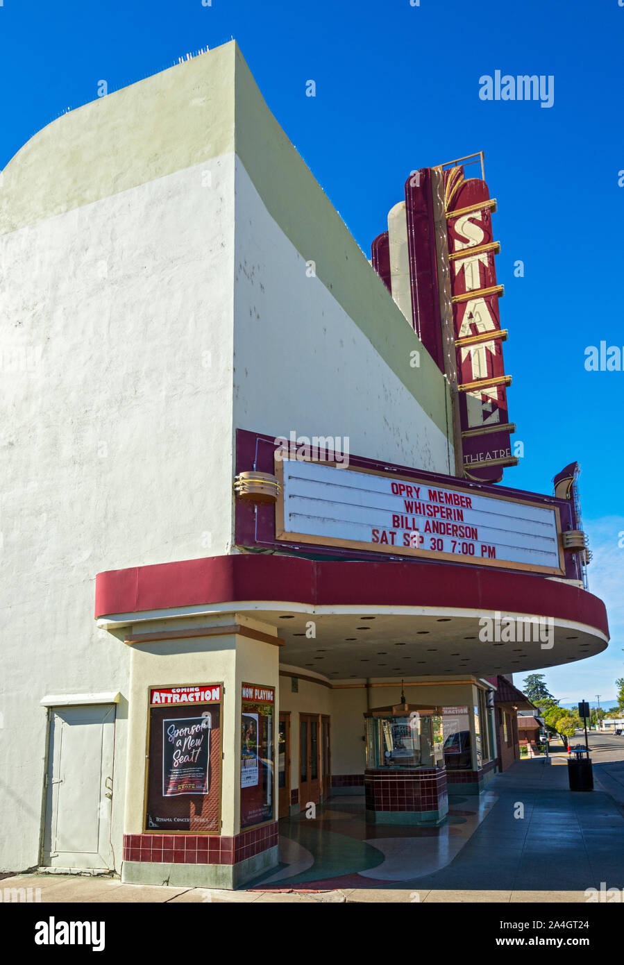 California, Tehama County, Red Bluff, State Theatre completed 1946 Stock Photo