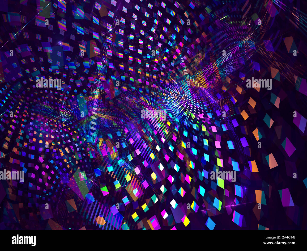 Abstract neon glowing spots - digitally generated 3d illustration Stock Photo