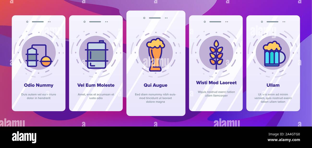 Beer Brewery Elements Vector Onboarding Stock Vector Image & Art - Alamy