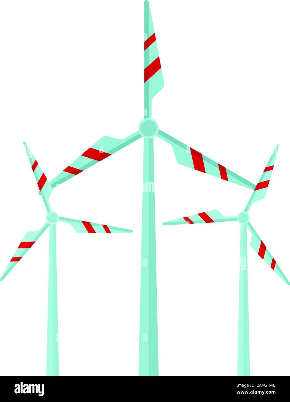 Wind turbine station icon. Flat illustration of wind turbine station ...
