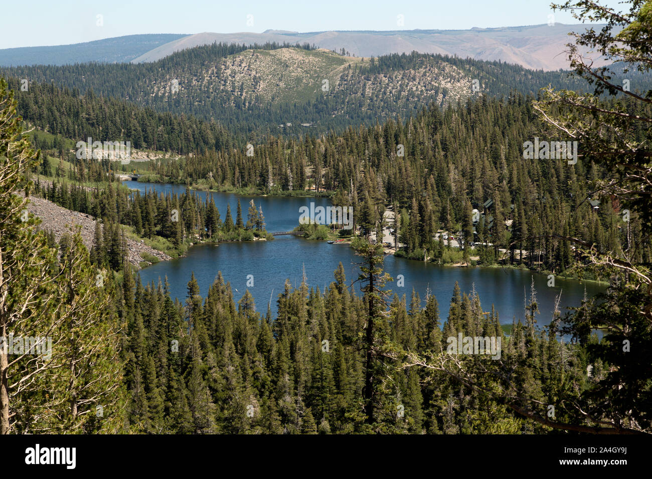 Twin Lakes is located in the eastern Sierra Nevada Mountains near the town of Mammoth Lakes, California Stock Photo
