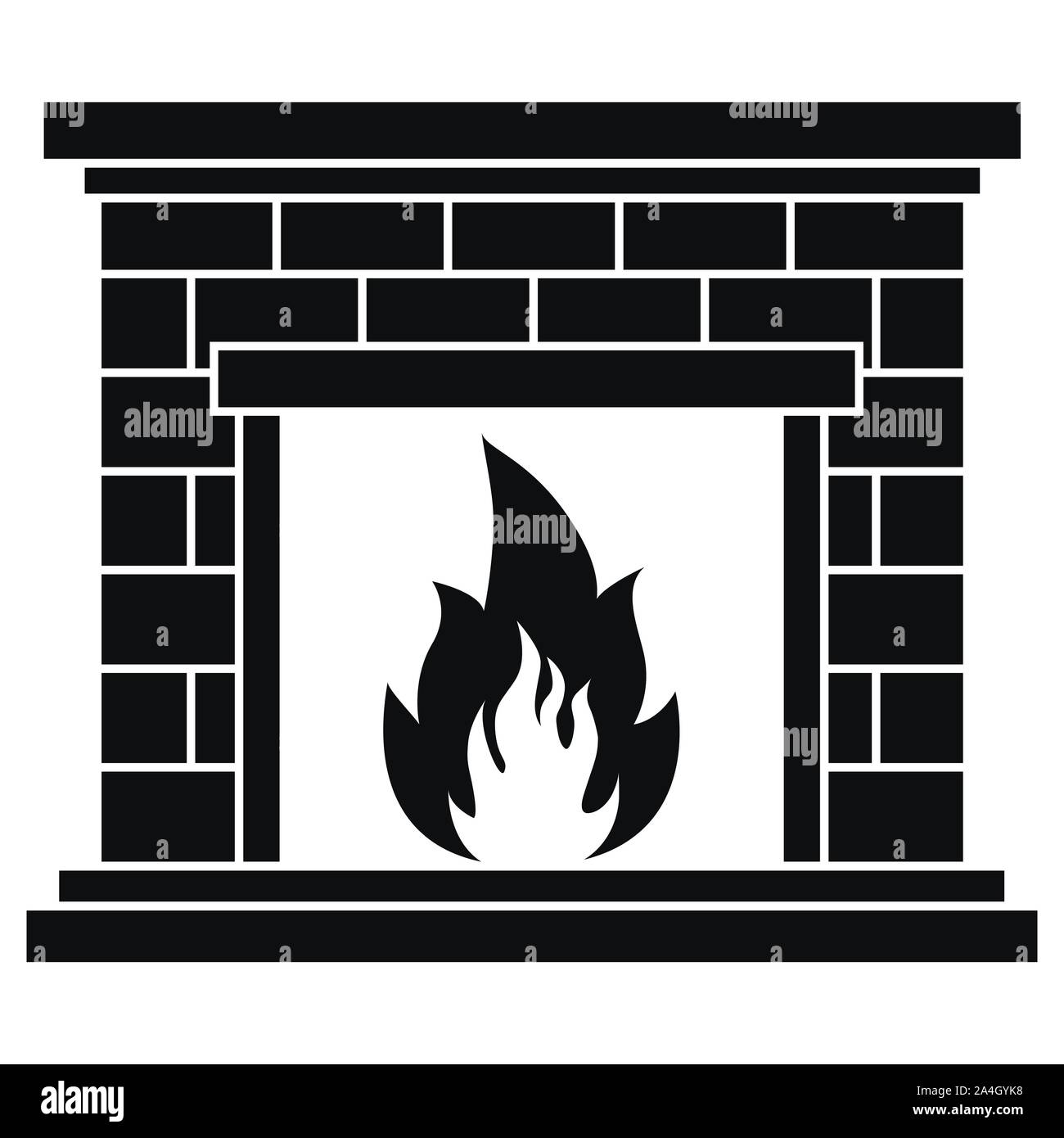 Black isolated outline icon of flame, fire on white background. posters for  the wall • posters white, view, style
