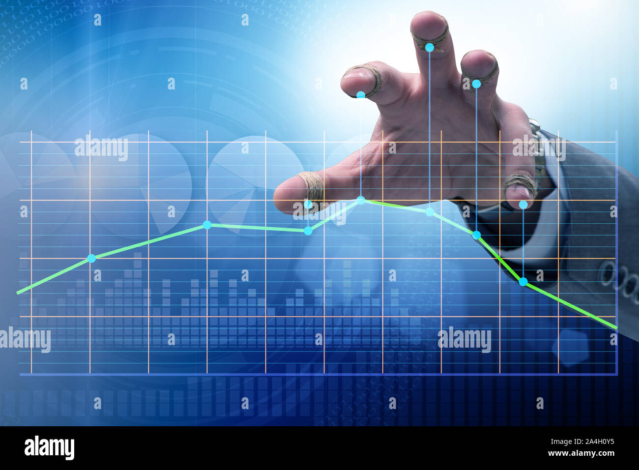 The businessman controlling the market with strings Stock Photo - Alamy