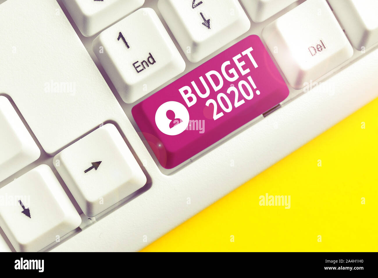 Writing note showing Budget 2020. Business concept for estimate of ...