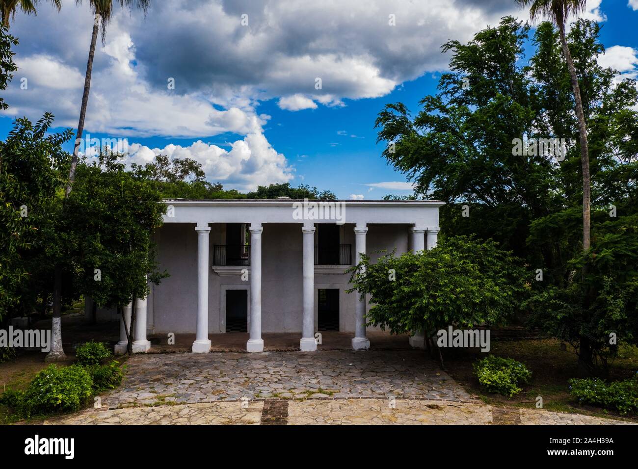 Aerial view of Casa de Las Delicias in the town of Álamos, Sonora ...