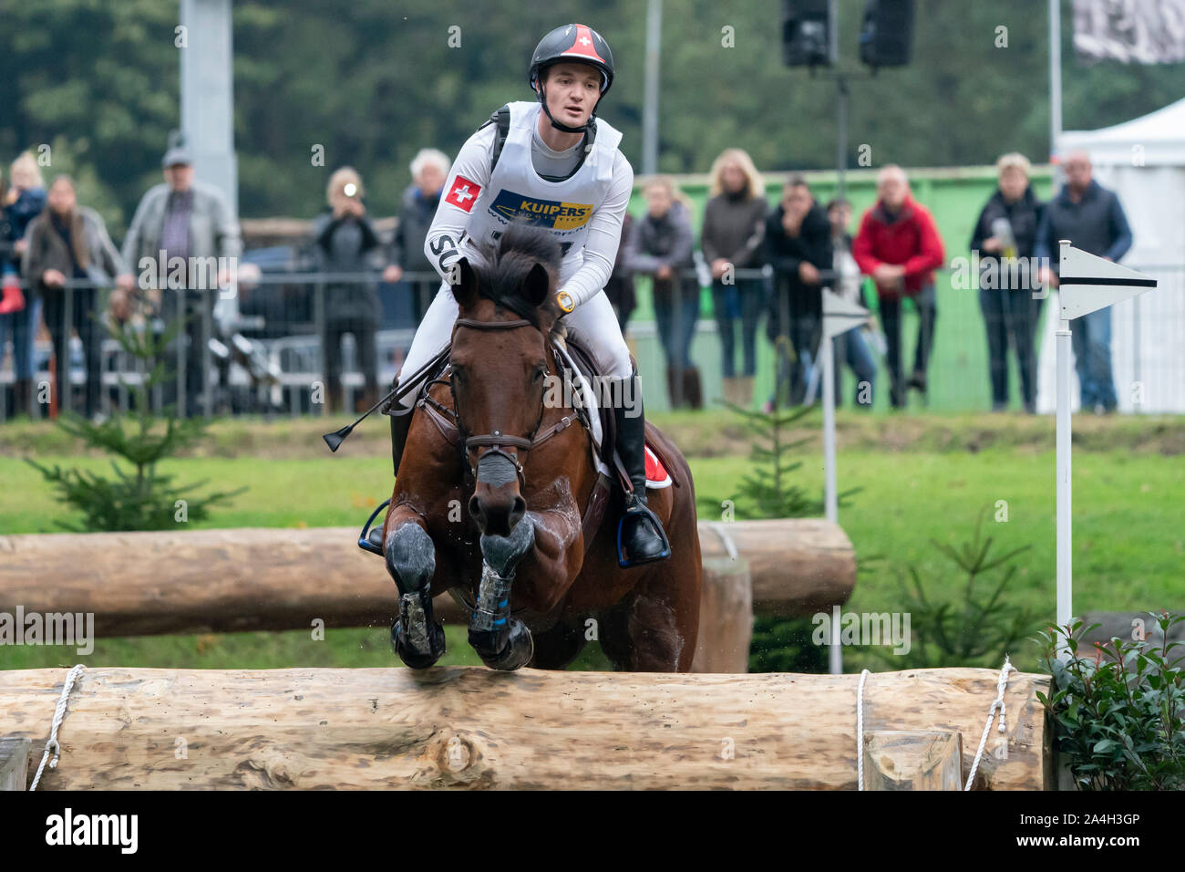 Robin Godel SUI with Grandeur de Lully CH during Military Boekelo on the 12th of October 2019 in Enschede, Netherlands. (Photo by Sander Chamid/SCS) Stock Photo