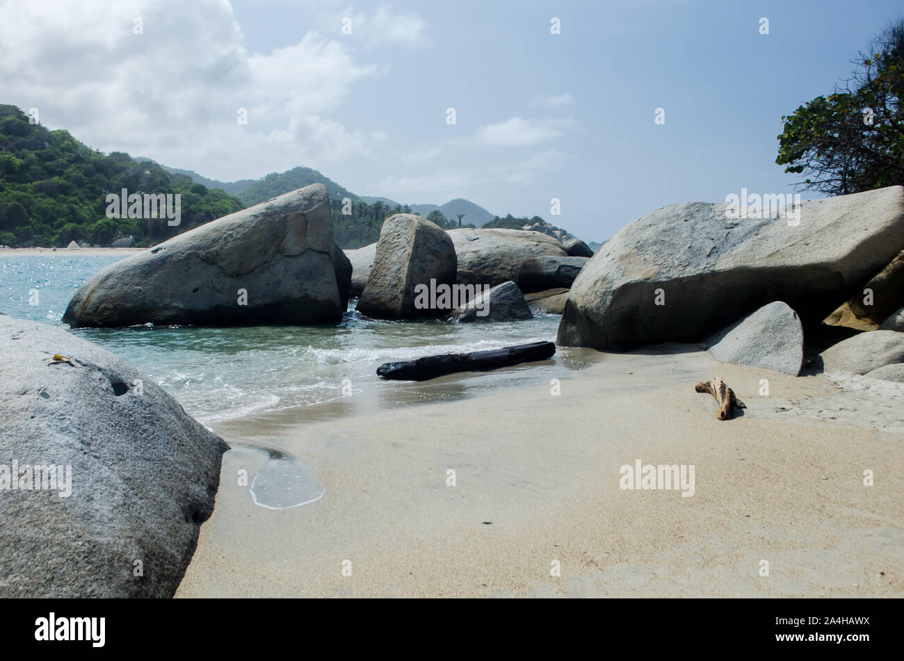 Beautiful Sandy Beach In Tayrona National Park, A Protected Area 