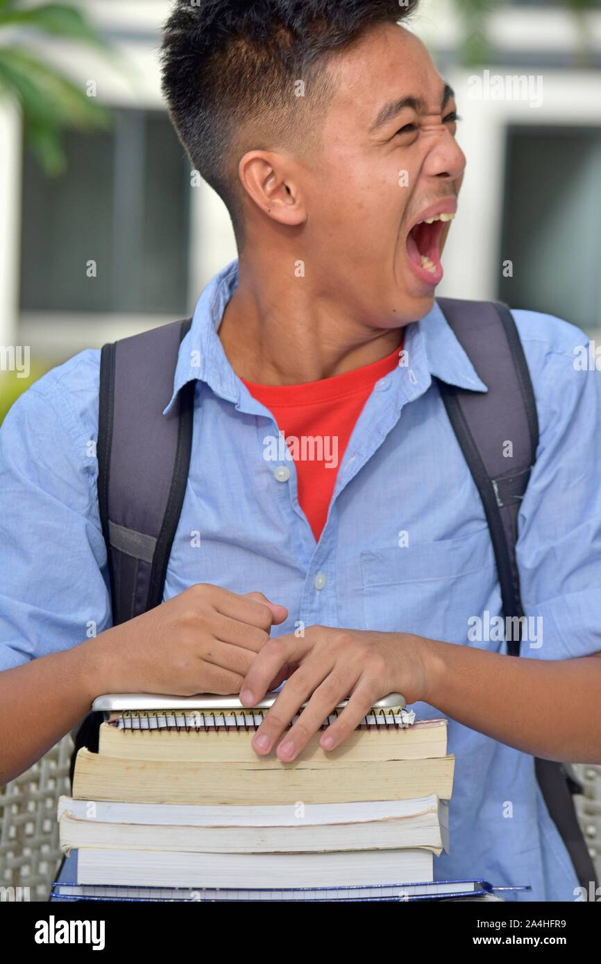 Worried male college student hi-res stock photography and images - Alamy