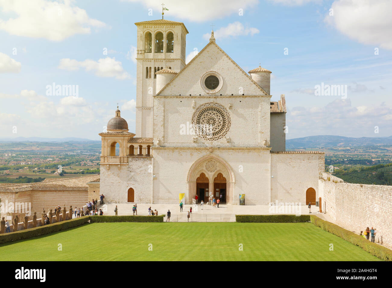 Famous Basilica of St. Francis of Assisi, Umbria, Italy. Stock Photo