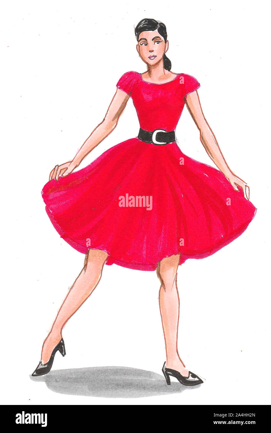 Vintage pin up girl illustration hi-res stock photography and images ...