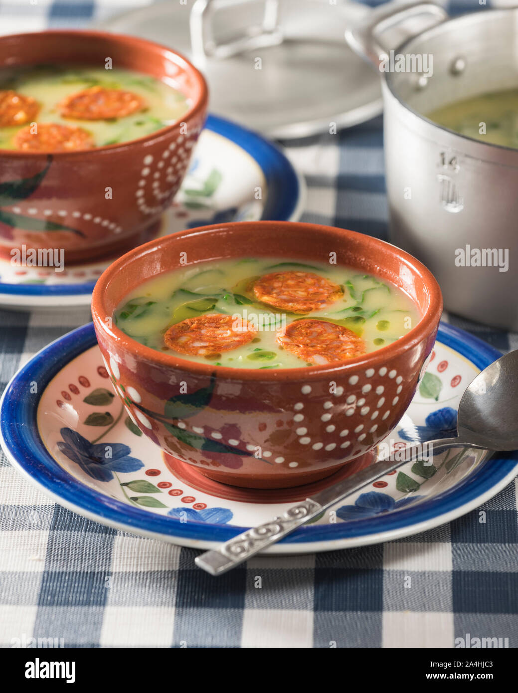 Caldo verde. Portuguese cabbage soup. Portugal Food Stock Photo Alamy