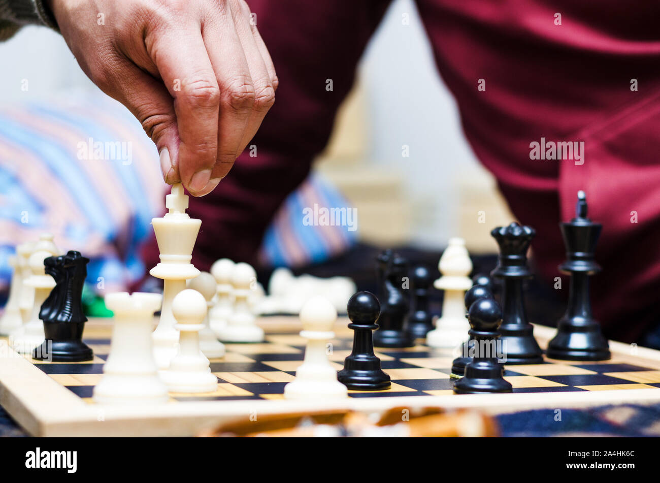 Hand Man Taking Chess Piece Make Next Move Chess Game Stock Photo by  ©guruxox 640426436