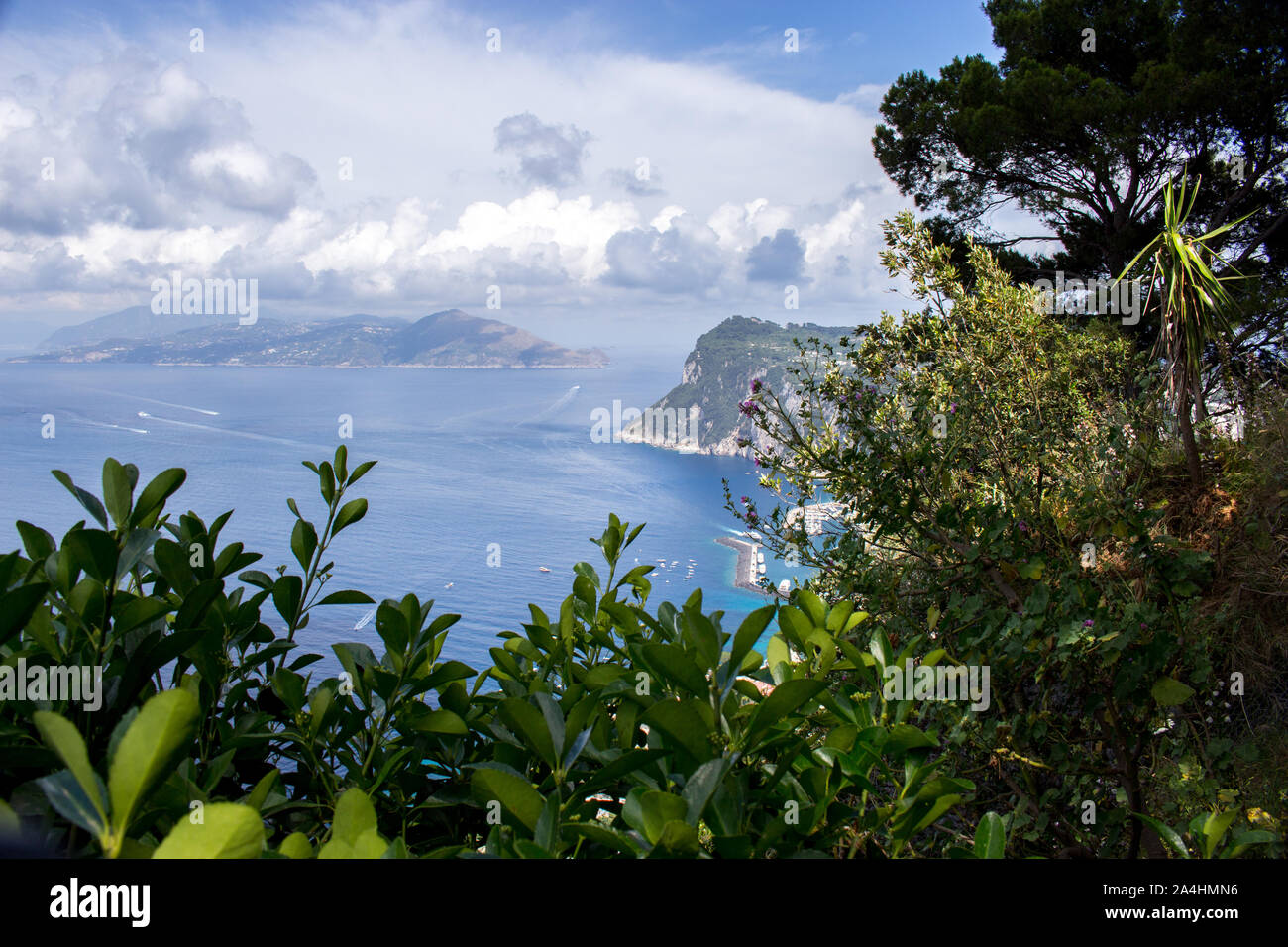 Top view of the Isle of Capri in Italy Stock Photo
