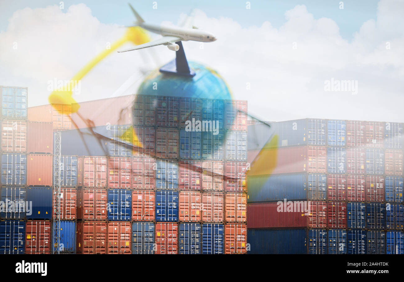 Containers logistics export import cargo ship Air carrier Trade tariffs