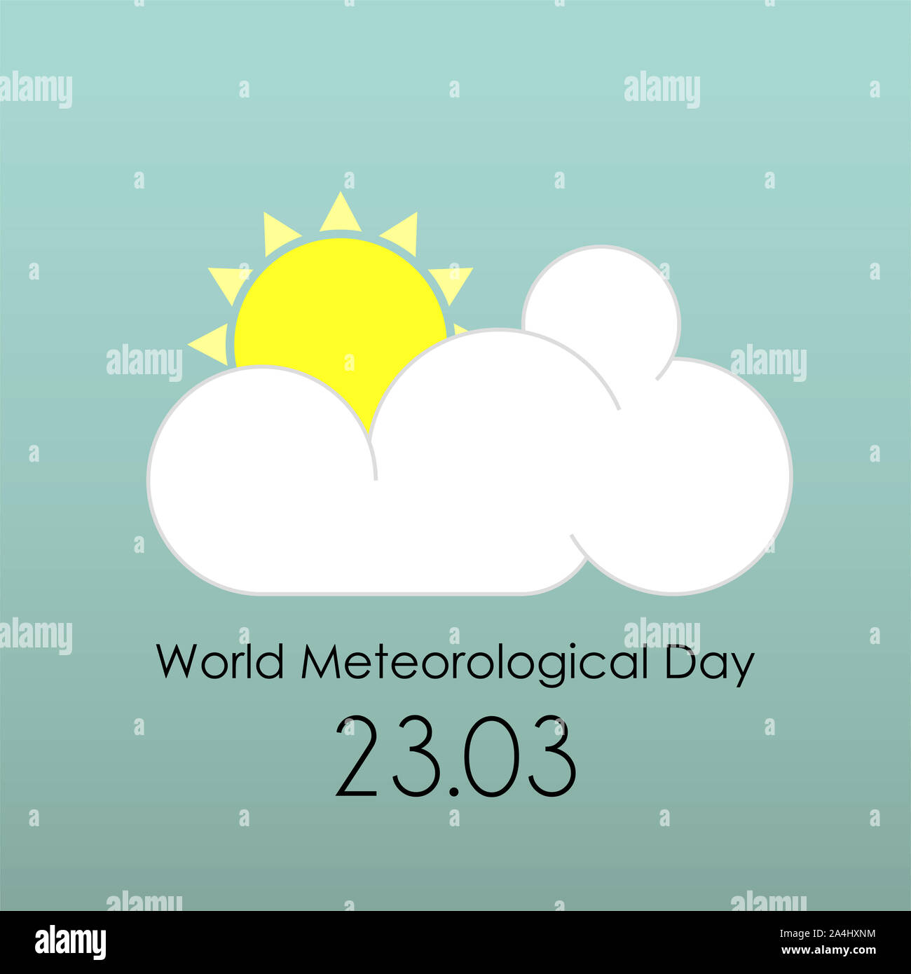 World Meteorological Day with overcast cloud icon Stock Photo