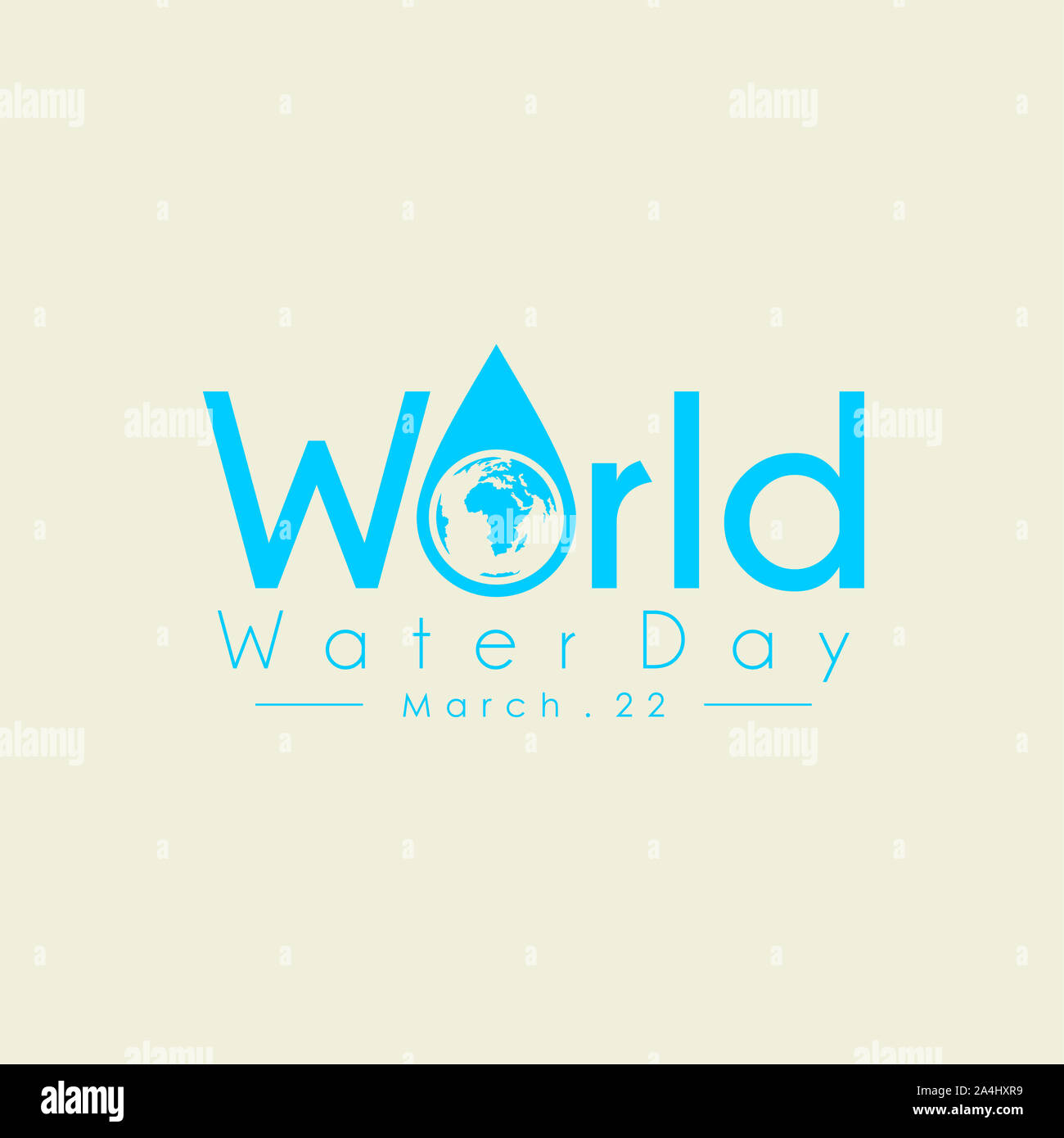 Typography for World water day and earth on water droplets vector ...