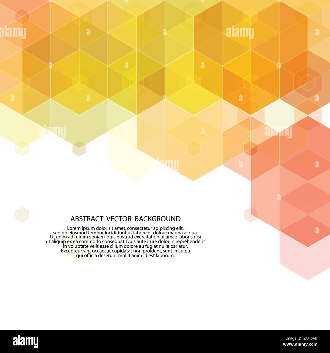 orange vector hexagons. abstract background Stock Vector