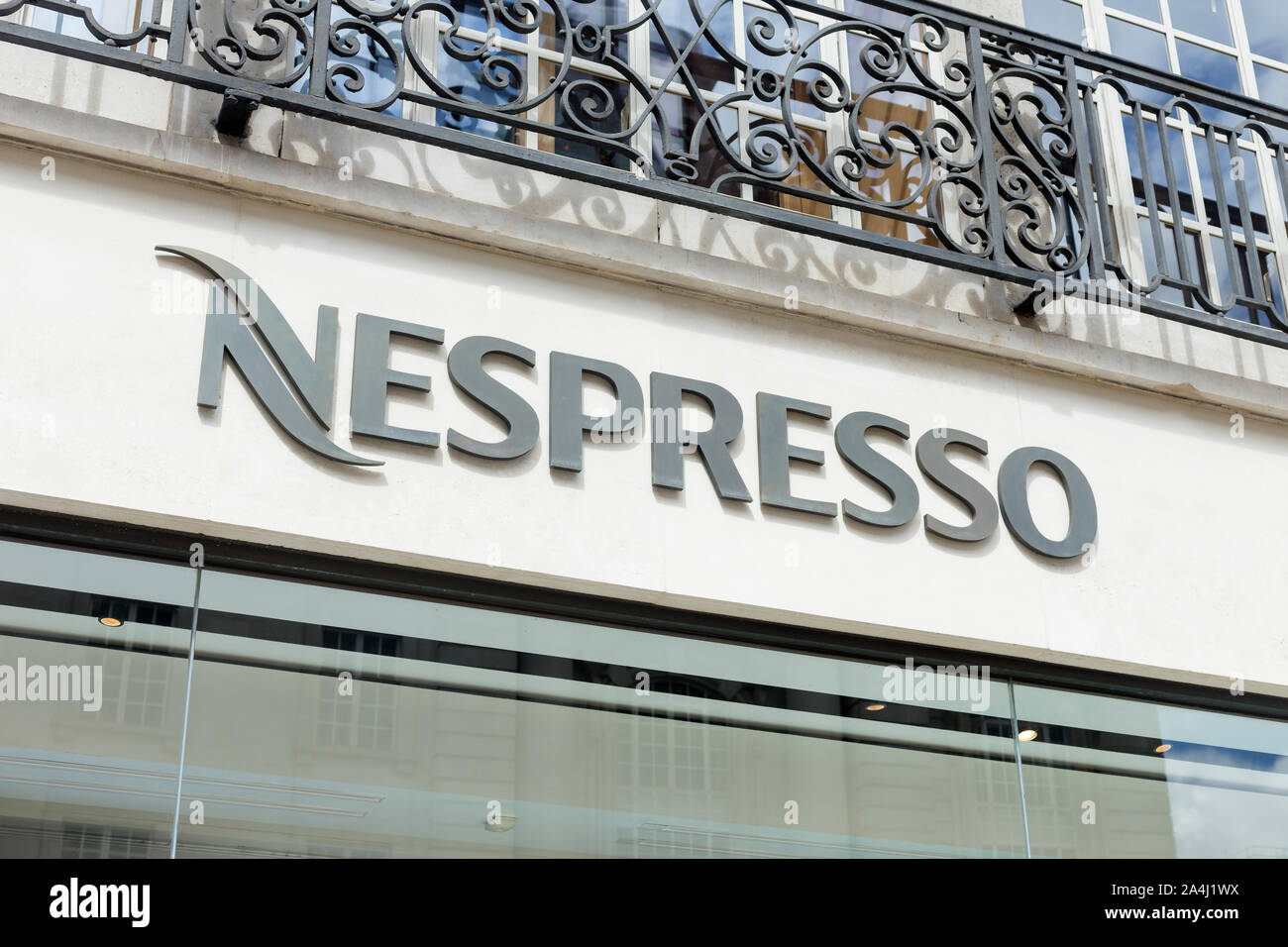Nespresso sign logo, London, England Stock Photo