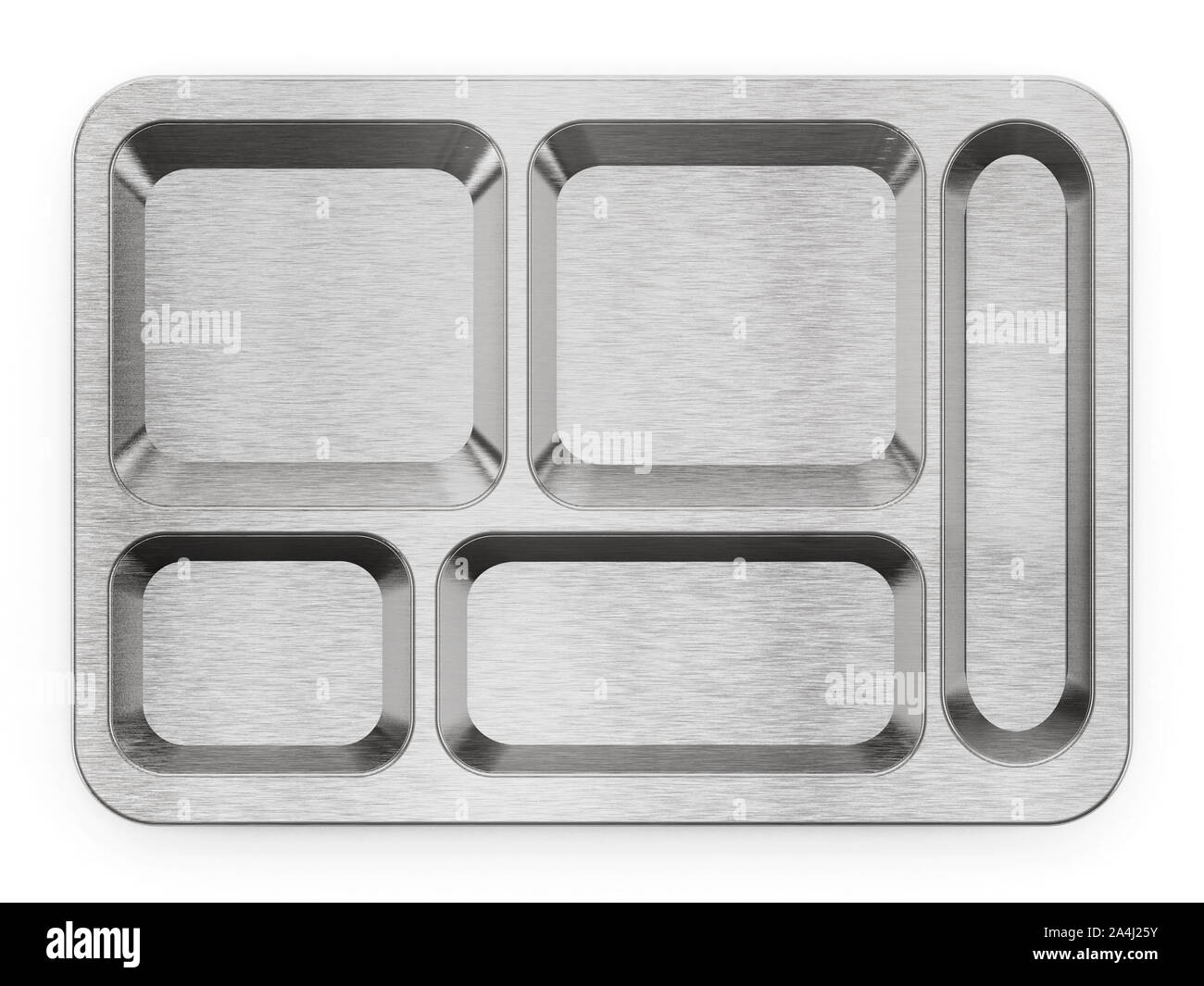 Metal table d'hote tray isolated on white background. 3D illustration. Stock Photo