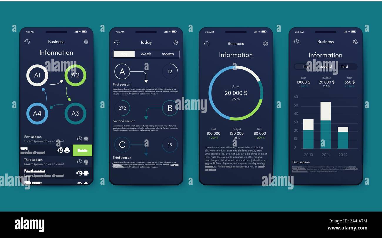 Different UI, UX, GUI screens and flat web icons for mobile apps ...