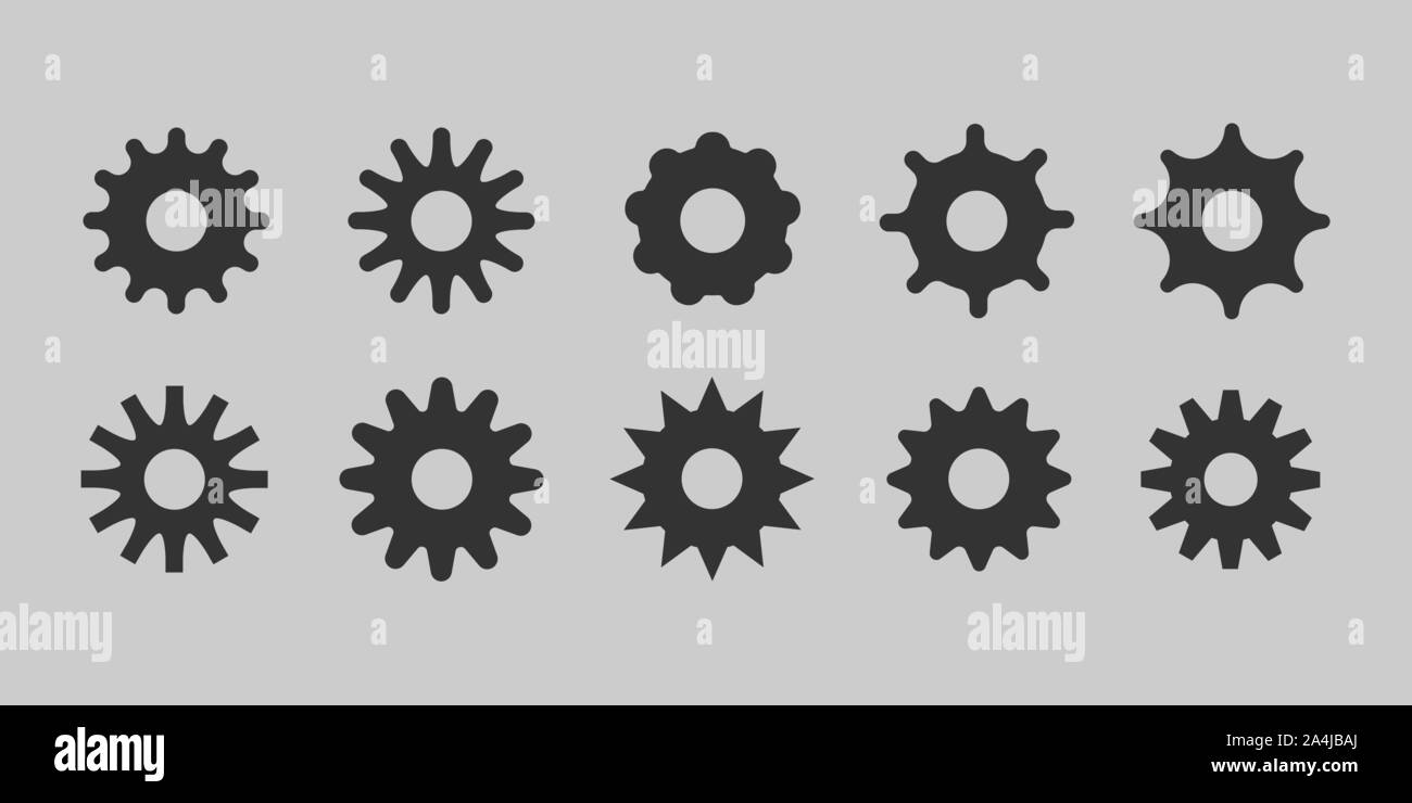 Gears. Gear icon set. Mechanism symbol, Settings icon for website Stock ...
