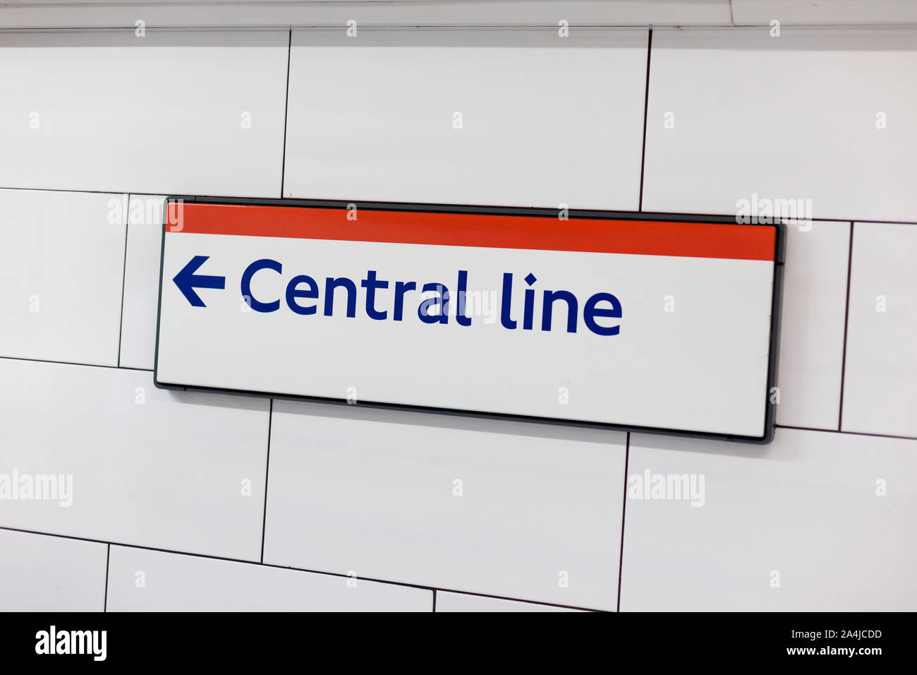Central line sign, London, UK Stock Photo