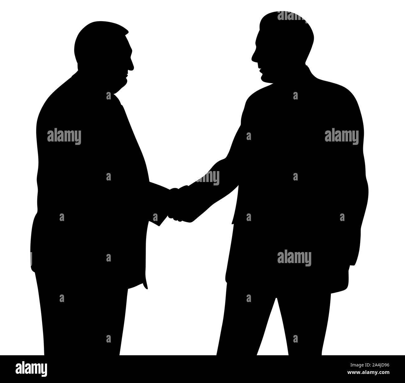 Two businesspeople shaking hand Black and White Stock Photos & Images ...