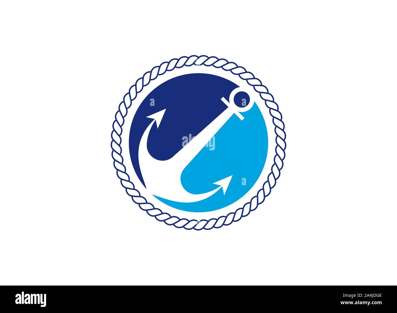 Anchor logo design template vector icon for shipping company Stock Vector