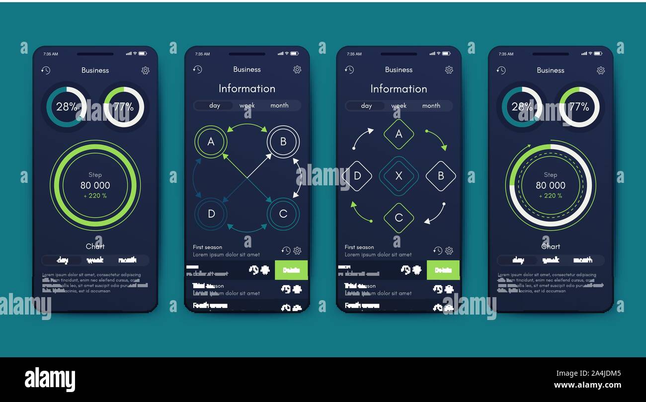 Different UI, UX, GUI screens and flat web icons for mobile apps ...