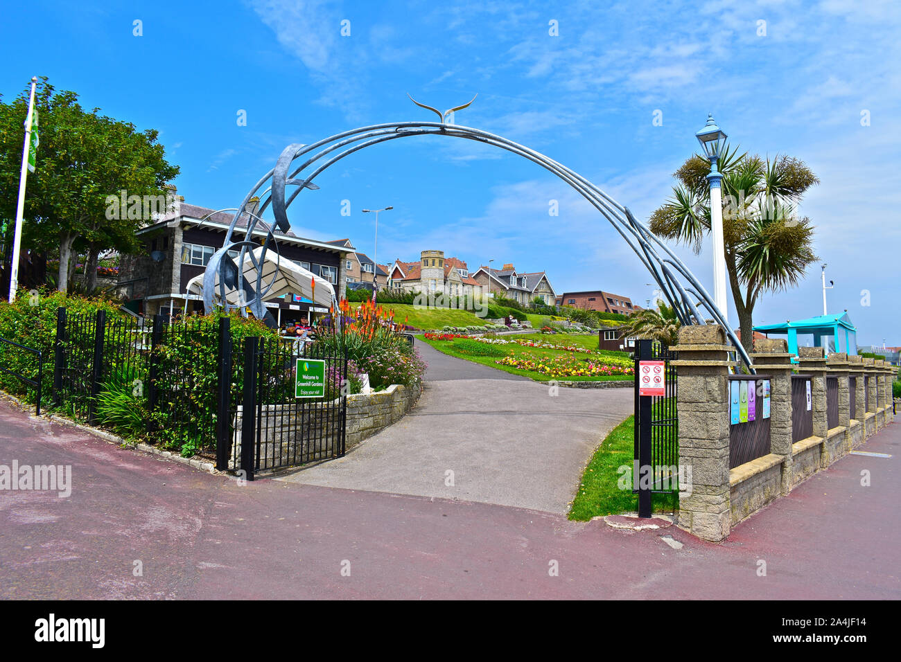 Greenhill Gardens are pretty formal gardens overlooking the seafront in