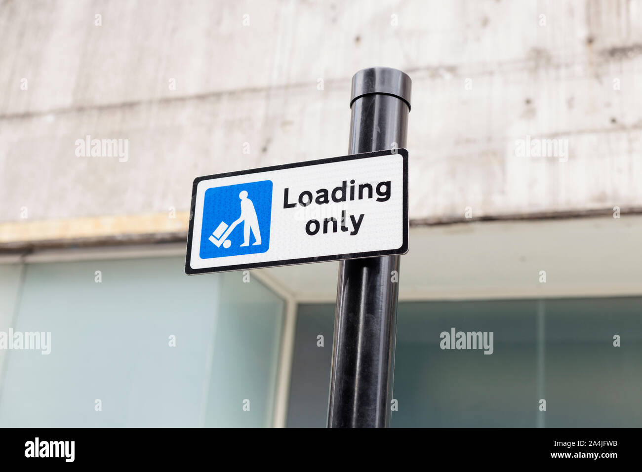 Loading bay sign, London, England Stock Photo