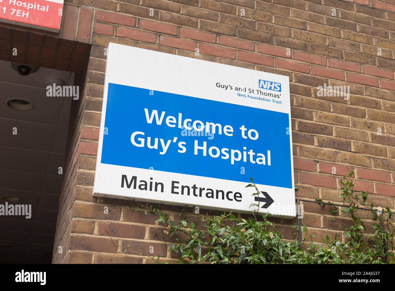 Guy's hospital sign, London, UK Stock Photo