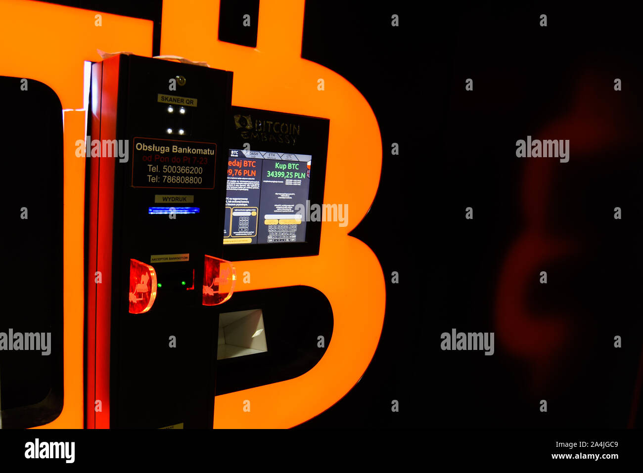 Bitcoin ATM at the Krakow train Station Stock Photo - Alamy