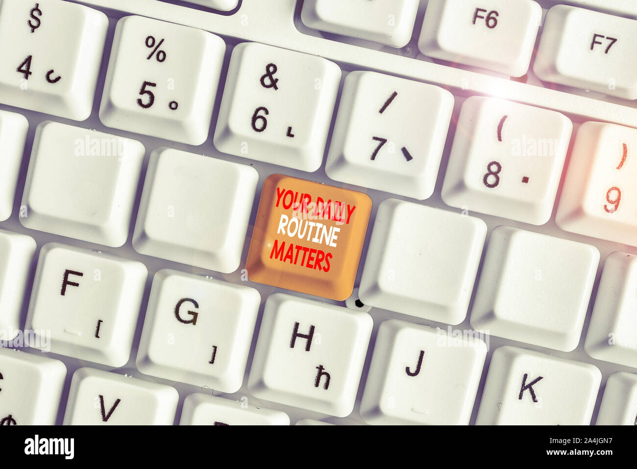 Routine Keyboard Writing note showing Your Daily Routine Matters. Business concept for ...