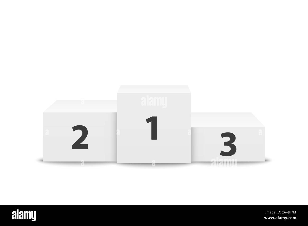 Realistic Vector 3d White Winners Podium Closeup Isolated on White ...