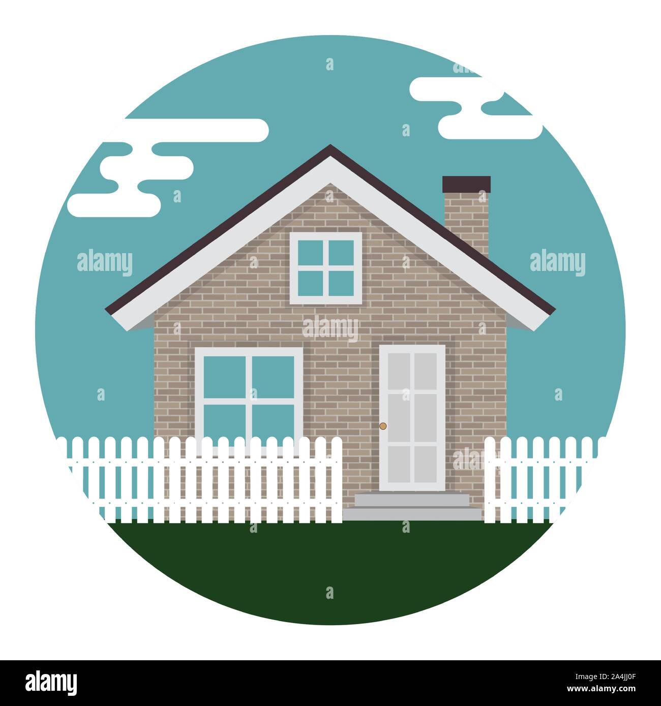 Abstract House Icon on White Background. Vector Illustration Stock ...